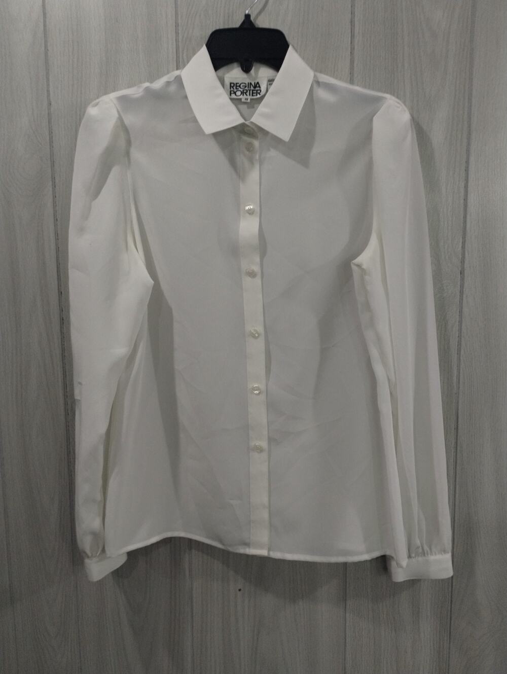 Vintage Regina Porter Button Up Shirt Size 10 White Office Church